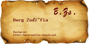 Berg Zsófia névjegykártya